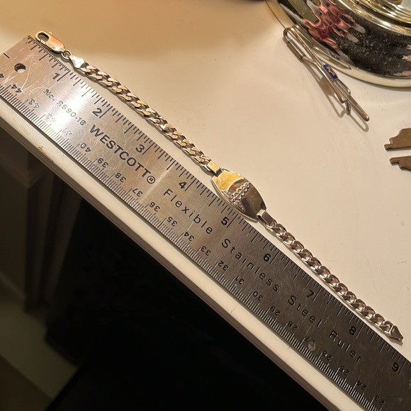 NWOT Italian Curb 925 Medical Bracelet - Picture 7 of 9